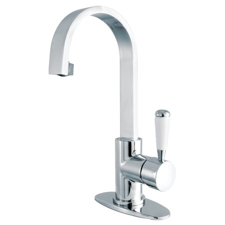 Fauceture LS8211DPL Paris Single-Hndl Bathroom Faucet W/Deck Plate & Drain, Chrm LS8211DPL